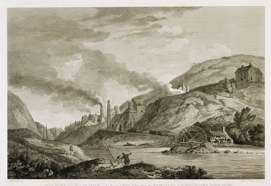 An Iron Work for Casting of Cannon and a Boreing Mill taken from the Madeley side of the River Sever de (after) George Robertson