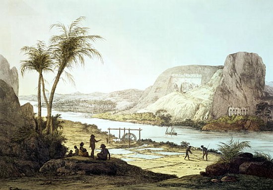 View of the Temples at Abu Simbel, Nubia; engraved by Augustine Aglio (1777-1857) de (after) Giovanni Battista Belzoni