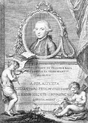 Sheet Music Cover with a portrait of Felice Giardini; engraved by Francesco Bartolozzi