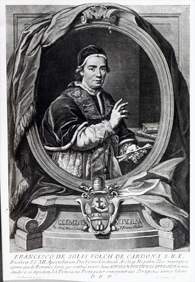 Pope Clement XIV; engraved by Domencio Cunego de (after) Giovanni Domenico Porta