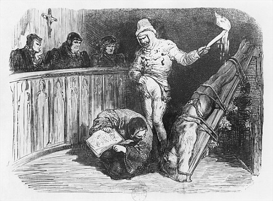 Scene of Inquisition, illustration from the ''Essais'' Michel Eyquem de Montaigne (1533-92) de (after) Gustave Dore