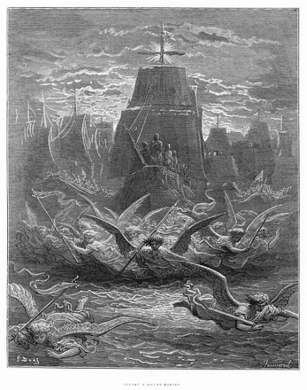 St. Louis (1214-70) leaving Aigues-Mortes, illustration from ''Histoire des Croisades'' Joseph Micha de (after) Gustave Dore