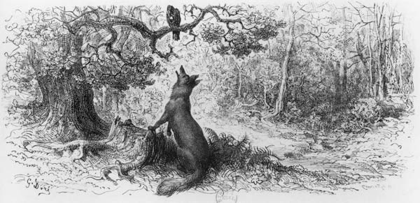 The Crow and the Fox, from ''Fables'' Jean de La Fontaine (1621-95) de (after) Gustave Dore