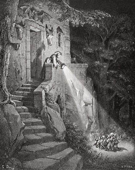 The Dwelling of the Ogre; engraved by Heliodore Joseph Pisan (1822-90) c.1868 de (after) Gustave Dore