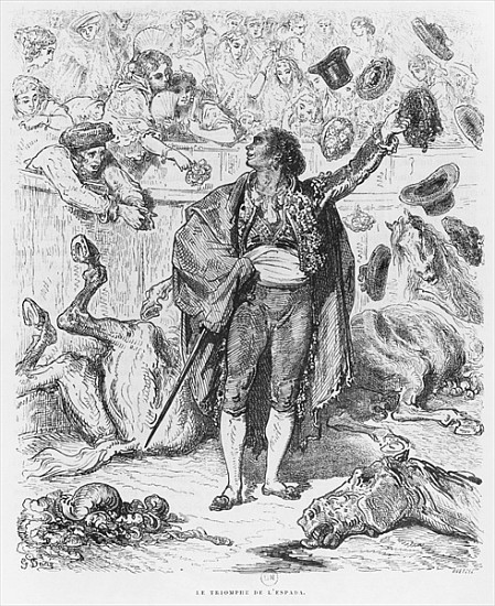 Triumph of a matador; engraved bx Boetzel de (after) Gustave Dore