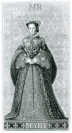 Queen Mary I ; engraved by T.Brown de (after) Hans Eworth or Ewoutsz