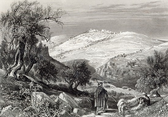 The Mount of Olives, from Mount Zion; engraved by S. Bradshaw de (after) Harry Fenn