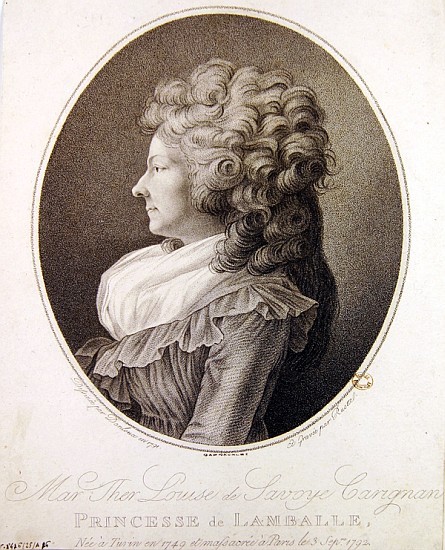 Marie Therese Louise de Savoie-Carignan (1749-92) Princess of Lamballe de (after) Henri-Pierre Danloux