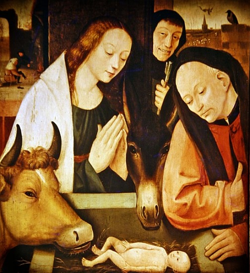 Adoration of the Shepherds (oil on oak panel) de (después) Hieronymus Bosch (escuela de)