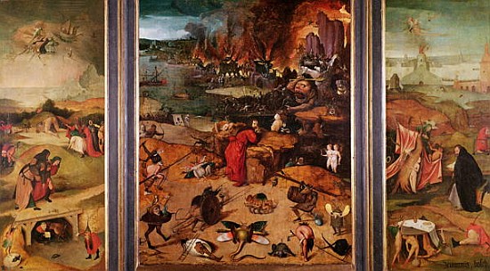Triptych of the Temptation of St. Anthony de (después) Hieronymus Bosch (escuela de)