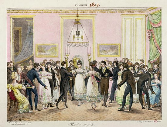 A Society Ball; engraved by Charles Etienne Pierre Motte (1785-1836) 1819 de (after) Hippolyte Lecomte
