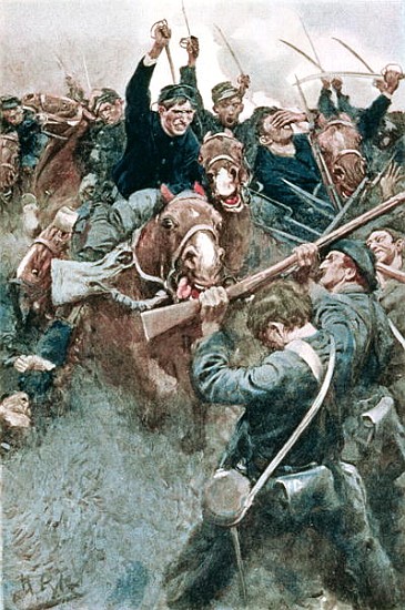 Jackson''s Brigade Standing Like a Stone Wall before the Federal Onslaught at Bull Run, illustration de (after) Howard Pyle