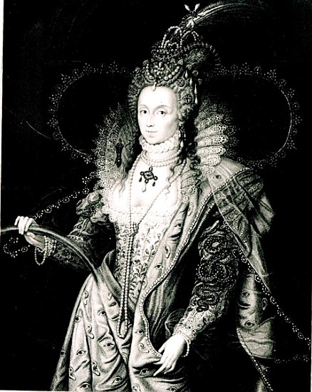 Elizabeth I drawn by W. Derby and ; engraved by T.A.Dean de (after) Isaac Oliver