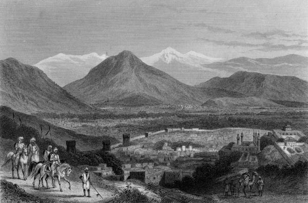 Cabul from the Bala Hissar; engraved by J. Stephenson, c.1870 de (after) J Ramage