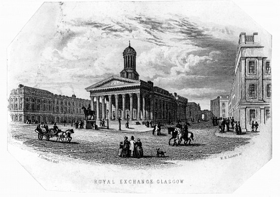 The Royal Exchange, Glasgow; engraved by William Home Lizars de (after) James Stewart