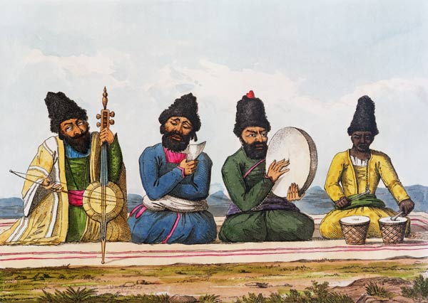Persian Musicians from A Second Journey through Persia 1810-16; engraved by Theodore H.A. Fielding ( de (after) James Justinian Morier