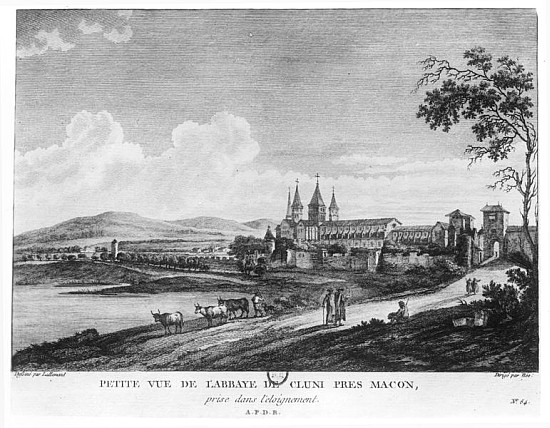 View of Cluny Abbey, from ''Voyage Pittoresque de la France'' ; engraved under direction of Francois de (after) Jean-Baptiste Lallemand