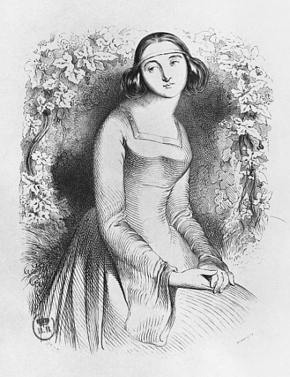 Heloise, illustration from ''Lettres d''Heloise et d''Abelard'' de (after) Jean Francois Gigoux