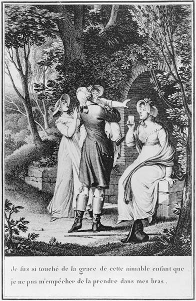 Illustration from ''The Sorrows of Werther'' Johann Wolfgang Goethe (1749-1832) ; engraved by E. Deg de (after) Jean Michel the Younger Moreau