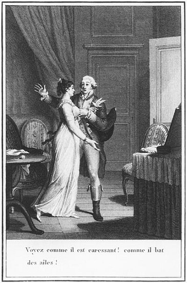 Illustration from ''The Sorrows of Werther'' Johann Wolfgang Goethe (1749-1832) ; engraved by Jean B de (after) Jean Michel the Younger Moreau