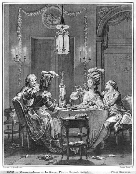 The Gourmet Supper; engraved by Isidore Stanislas Helman (1743-1809) 1781 de (after) Jean Michel the Younger Moreau