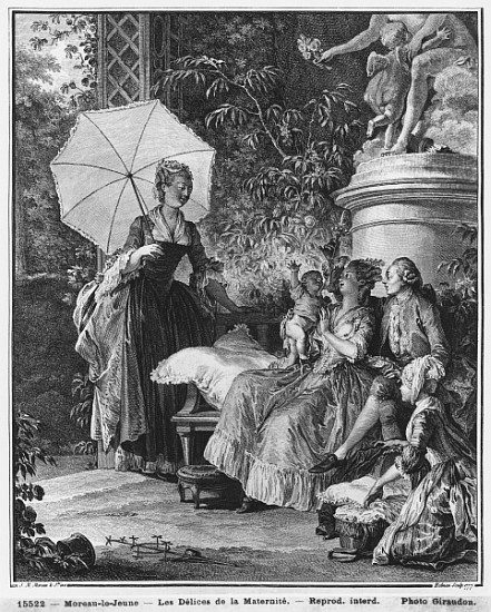 The delights of motherhood; engraved by Isidore Stanislas Helman (1749-1809) 1776 de (after) Jean Michel the Younger Moreau