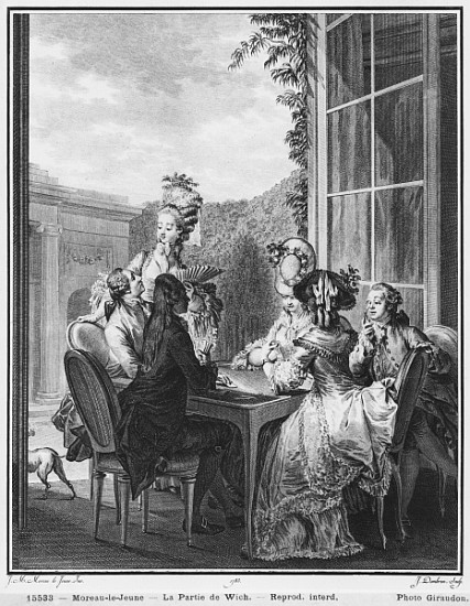 The whist party; engraved by Jean Dambrun (1741-after 1808) 1783 de (after) Jean Michel the Younger Moreau