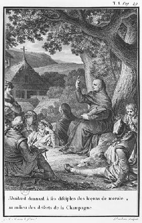 Abelard lecturing among disciples in the deserted Champagne, illustration from ''Lettres d''Heloise 
