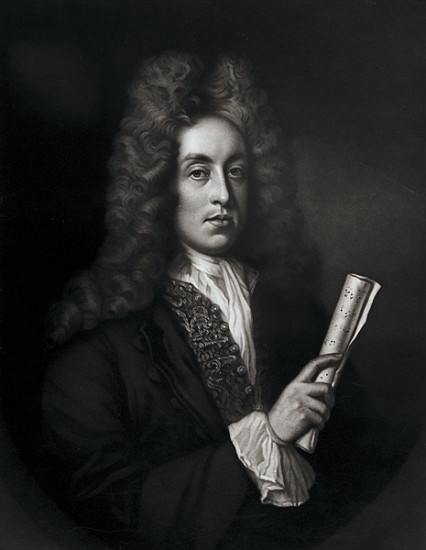 Portrait of Henry Purcell ; engraved by George J. Zobel de (after) Johann Closterman