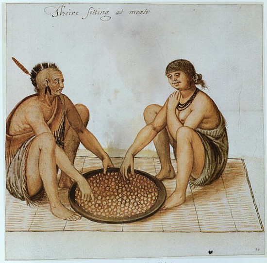 Indian Man and Woman Eating de (after) John White