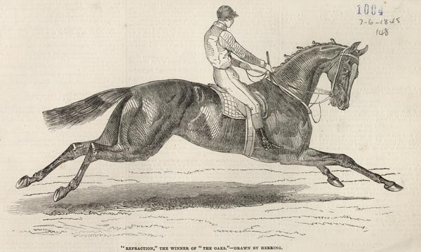 ''Refraction'', the winner of ''The Oaks'', from ''The Illustrated London News'', 7th June 1845 de (after) John Frederick Herring Snr