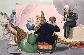 Le Mort'', George IV (1762-1830), caricature of the King grieving the death of the giraffe at London