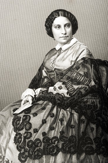 Madame Caroline Marie Felix Miolan-Carvalho (c.1827-95) ; engraved by D.J. Pound from a photograph,  de (after) John Jabez Edwin Paisley Mayall