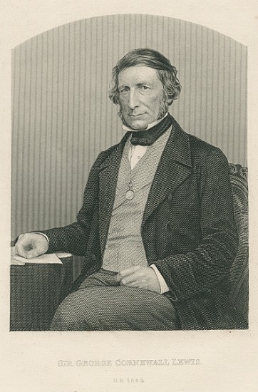 Sir George Cornewall Lewis; engraved by D.J. Pound from a photograph, from ''The Drawing-Room of Emi de (after) John Jabez Edwin Paisley Mayall