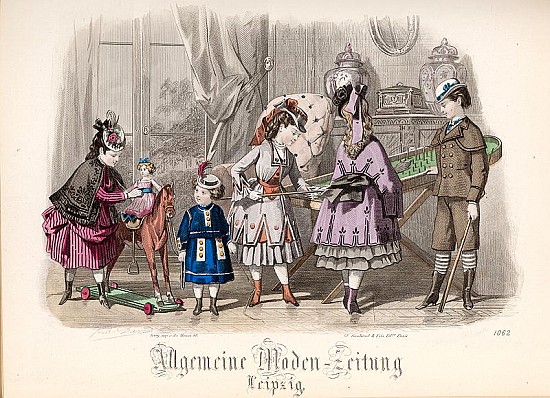 Children at Play, fashion plate from the ''Allgemeine Moden-Zeitung'', Leipzig de (after) Jules David