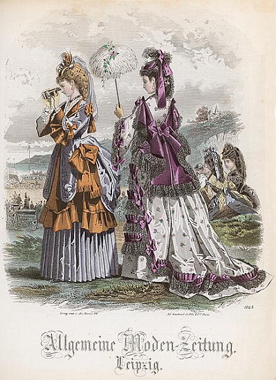 Two Ladies, fashion plate from the ''Allgemeine Moden-Zeitung'', Leipzig de (after) Jules David