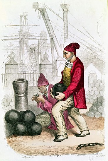 A Convict in the Toulon Penal Colony; engraved by De Moraine, c.1845 de (after) Jules Achille Noel