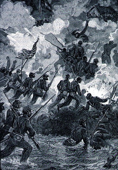The Night Assault on Battery Wagner, July 18th 1863; engraved by C. H. Reed, illustration from ''Bat de (after) Julian Oliver Davidson