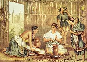 Indians Preparing Tortillas, from ''An Album of the Mexican Republic''