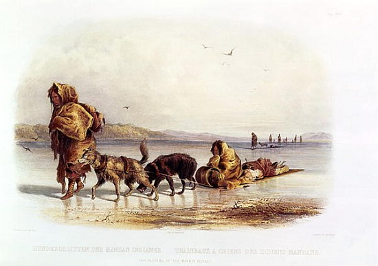 Dog Sledges of the Mandan Indians de (after) Karl Bodmer