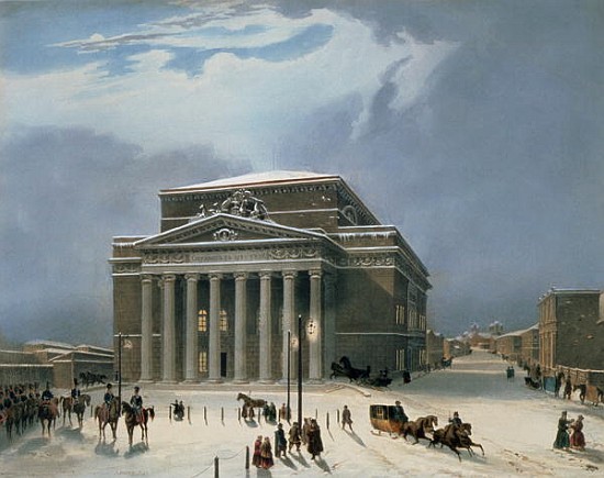 The Bolshoi Theatre in Moscow, printed Lemercier, Paris, 1840s de (after) Louis Jules Arnout