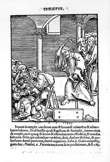 Christ Driving the Tradesmen and Money Lenders from the Temple from ''Passional Christi und Antichri de Lucas Cranach el Viejo