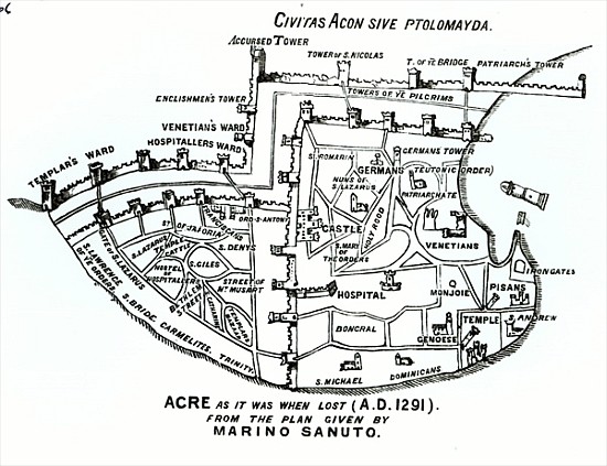 Acre as it was when lost (A.D. 1291) de (after) Marino the Elder Sanuto