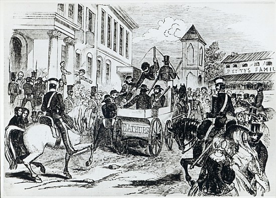 Arrival of the Government Conveyance at the Colonial Treasury, Sydney, on 21st August 1851, from ''T de (after) Marshall Claxton