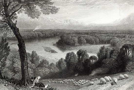 The Thames from Richmond Hill; engraved by J. Saddler, printed Cassell, Petter & Galvin de (after) Myles Birket Foster