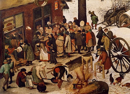 The Census at Bethlehem, detail of census office de (after) Pieter the Elder Bruegel