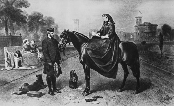 Queen Victoria at Osborne, after the painting of 1865 de (after) Sir Edwin Landseer