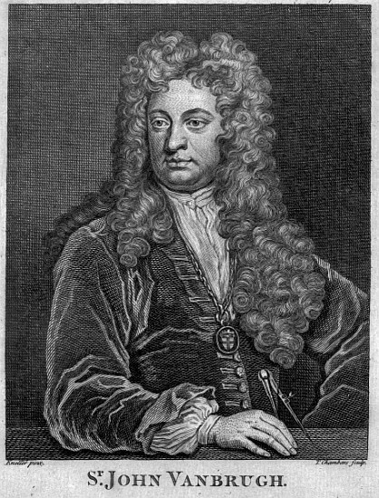 Sir John Vanbrugh; engraved by Thomas Chambars de (after) Sir Godfrey Kneller