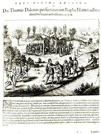 Ralph Hamor visits Powhatan de (after) Theodore de Bry