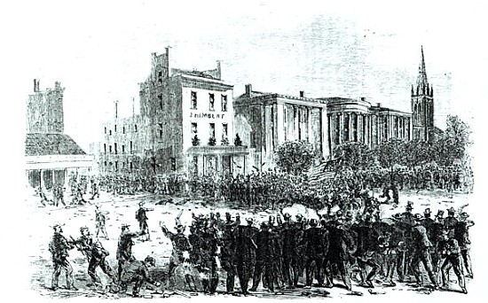 New Orleans Race Riot of July 30th, 1866, illustration from ''Harper''s Weekly'' magazine in 1866 de (after) Theodore Russell Davis